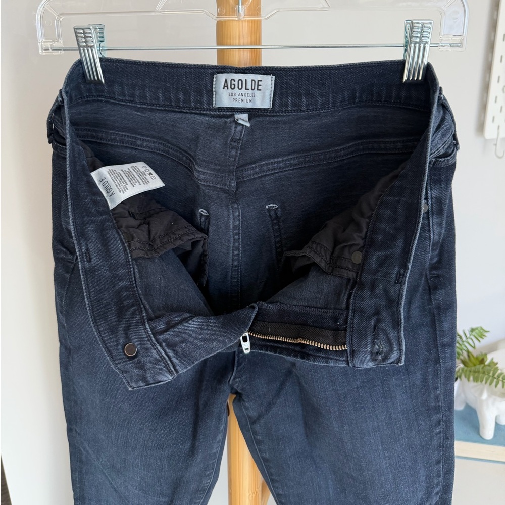 AGOLDE Women’s High Rise Skinny Jeans 29 Dark Blue Rinse Stretch - Picture 4 of 6